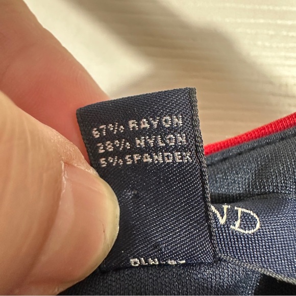 Lands' End size 12 dress, navy w/red & white polka dots, spring, summer, office - Picture 2 of 11